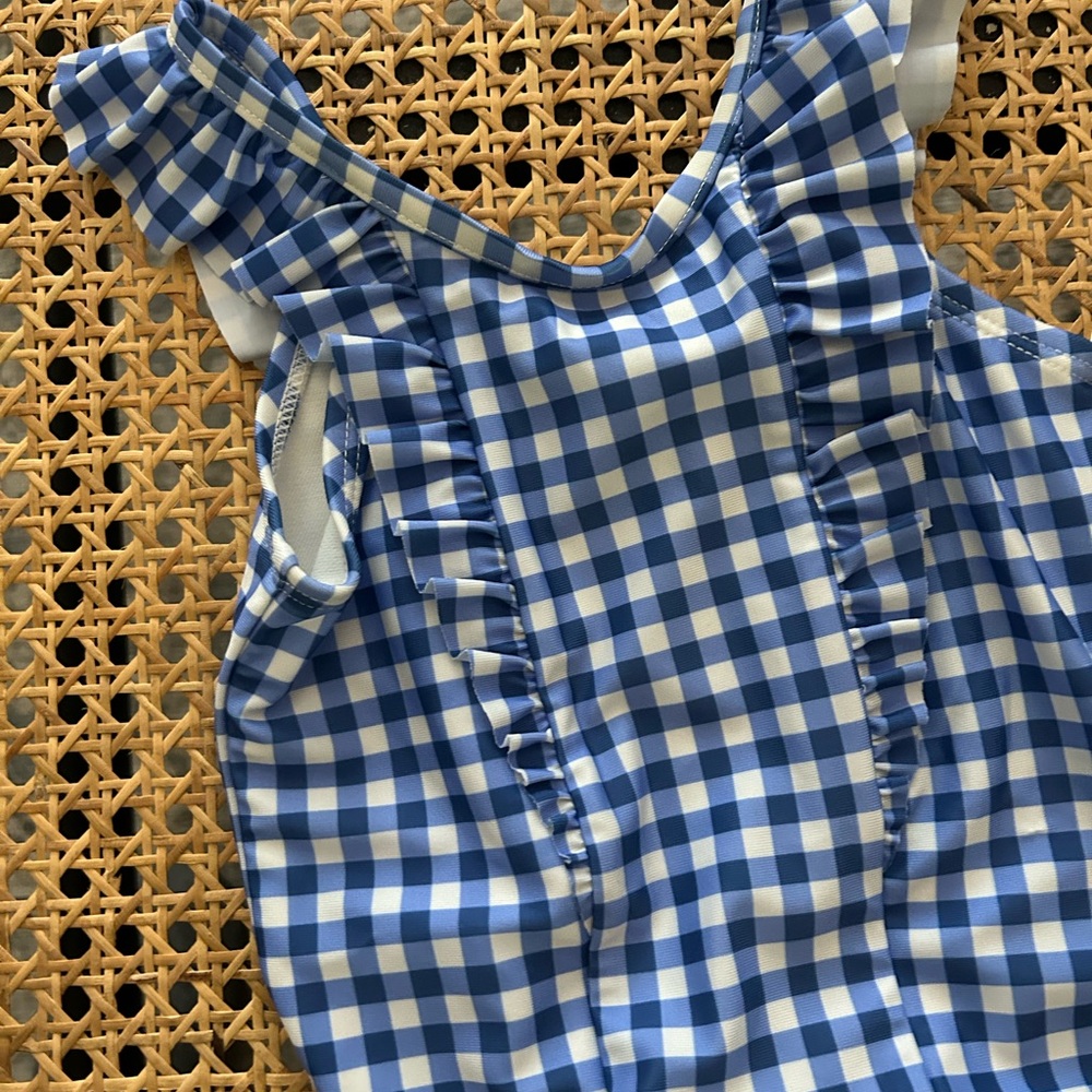 Baby Gap 3T gingham swimsuit blue - Picture 3 of 3